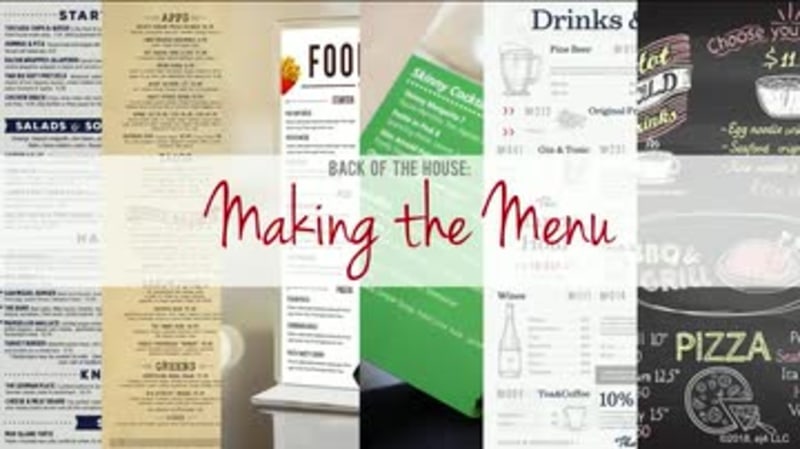 Back of the House: 02. Making the Menu