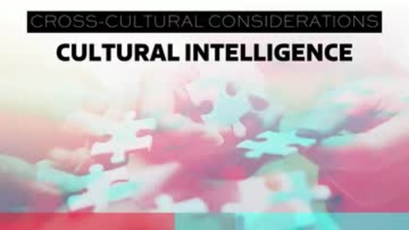 Cross-Cultural Considerations: 03. Cultural Intelligence