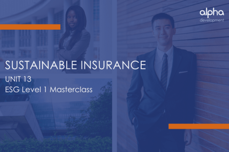 ESG LEVEL 1 MASTERCLASS FOR FINANCIAL SERVICES: Sustainable Insurance