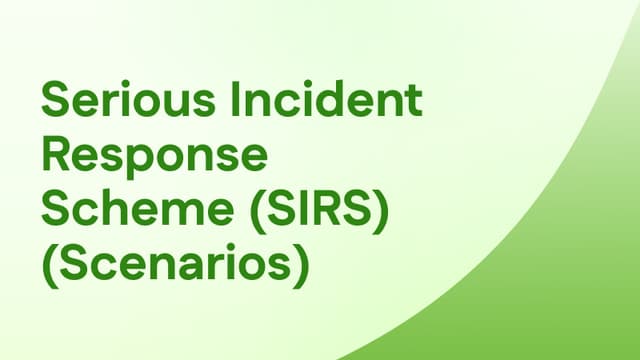 Serious Incident Response Scheme (SIRS) (Scenarios) - New Aged Care Standard 2